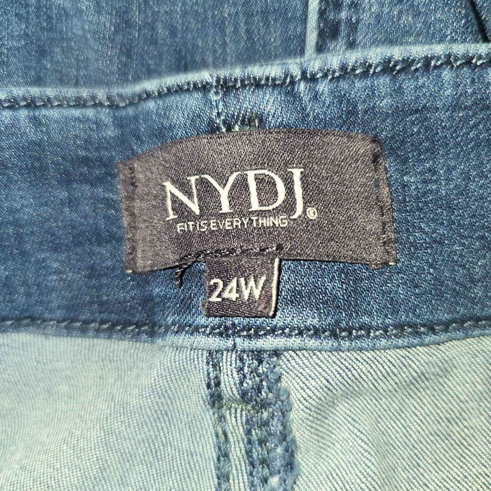 NYDJ Girlfriend Jeans Womens 24 W Blue Lift Tuck Stretch Denim Mid Rise - Picture 9 of 11